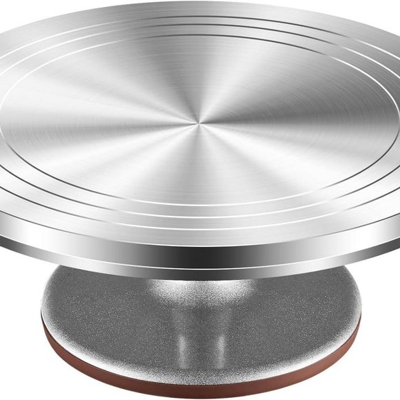 Rotating Cake Turntable 12'' Alloy Revolving Cake Stand with Non-Slipping - Picture 7 of 12